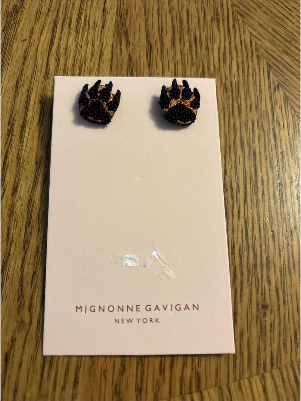 Mignonne Gavigan Beaded Panther Paw Stud Earrings, $150, BRAND NEW, J230